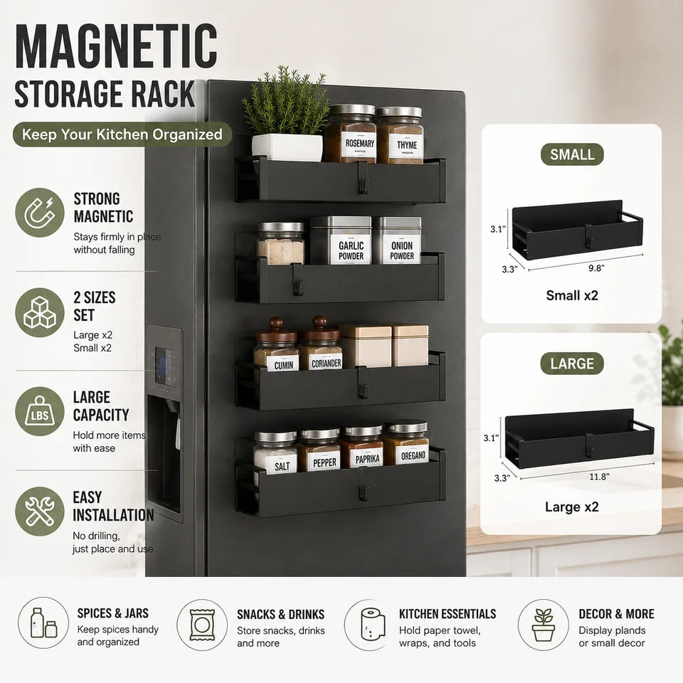 SuiteRituals magnetic organizer set - 2 large and 2 small racks with dimensions