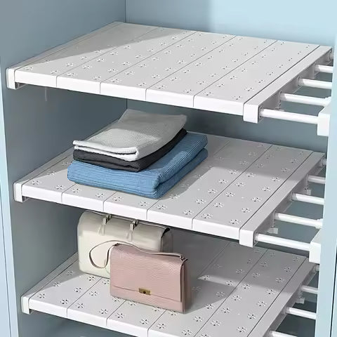 SuiteRituals no-drill adjustable closet shelf organizer