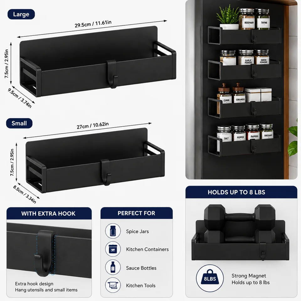 SuiteRituals magnetic organizer racks stacked, black finish